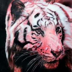 White Tiger in Red